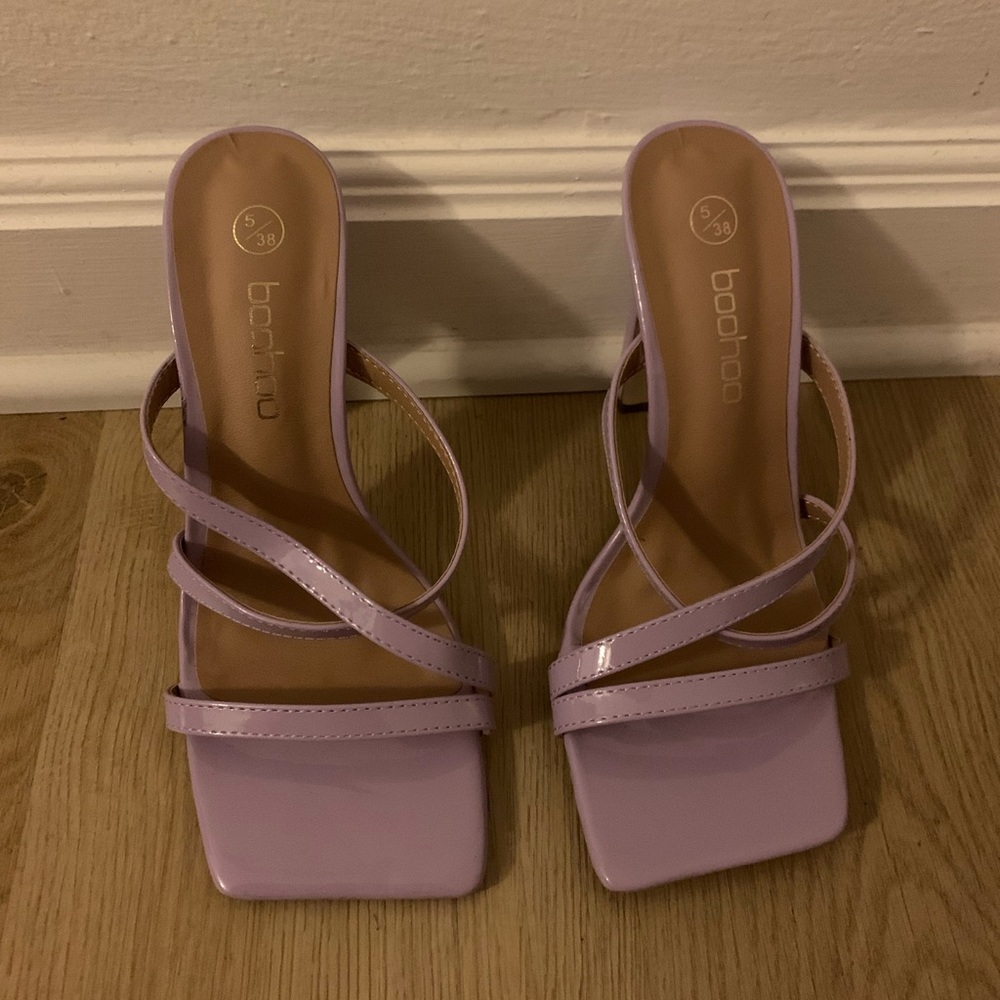 Boohoo Purple Strappy Heels